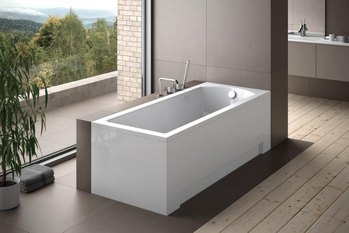 BADLAND Badewanne Original Weiss Acryl Wanne Rechteck SHEA 180x80 KOMPLETTSET SET + Füssen und Exklu