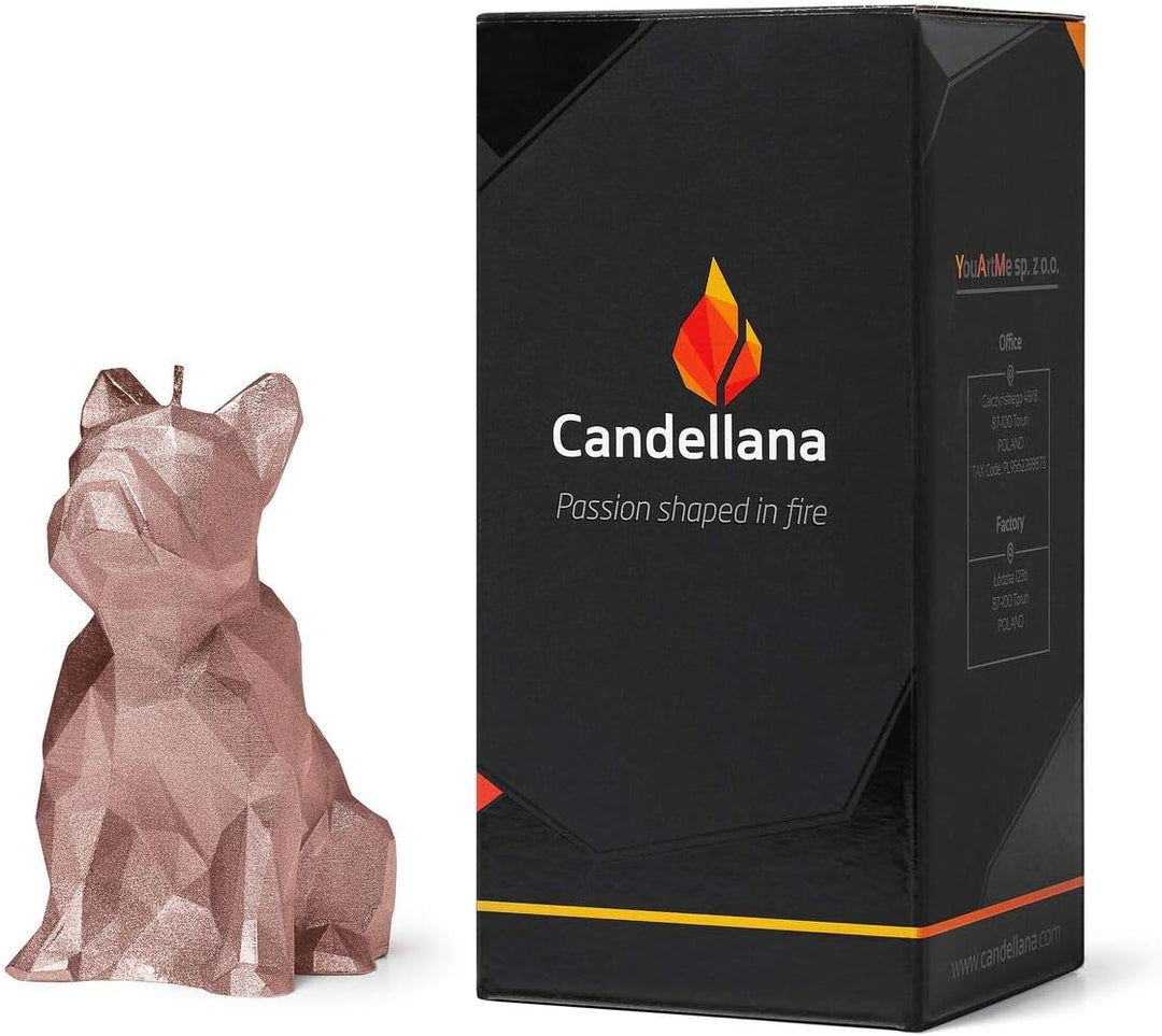 Candellana Handmade Bulldog Low-Poly Kerze Geschenk- Lustig - Dekorative Kerze - Home Décor - Gesche