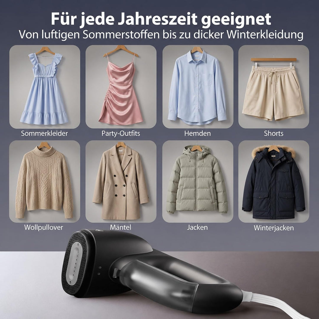 Neakasa Magic 1 Steamer Dampfglätter mit Saugfunktion, tragbarer Reisedampfglätter, 2300 Pa Saugleis