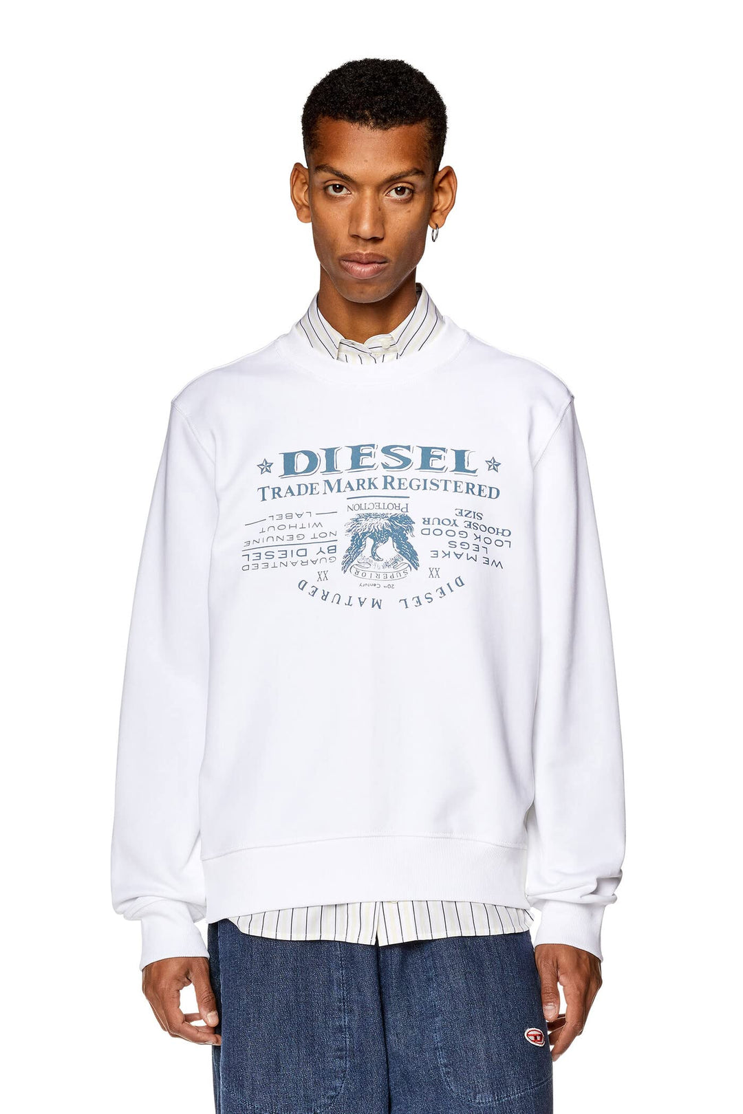 Diesel Herren Sweatshirt mit Rundhalsausschnitt M 100-0jfav, M 100-0jfav