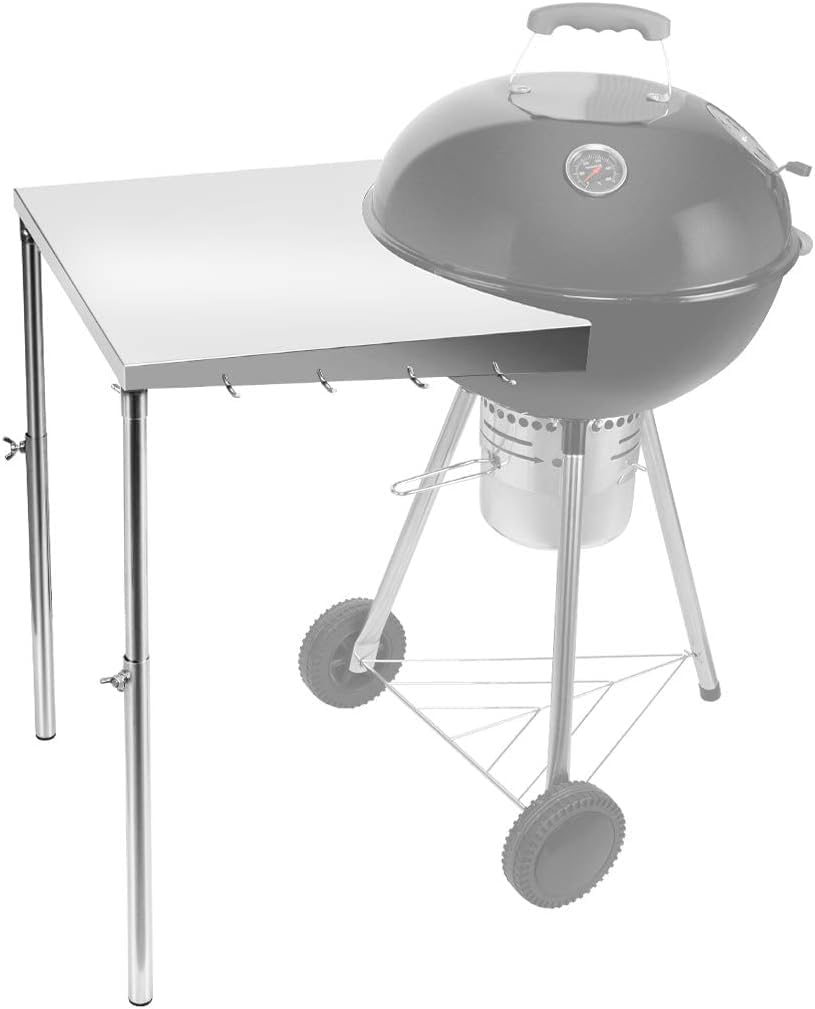 Onlyfire Grillplatte aus Holzkohle, abnehmbar, Beistelltisch aus Edelstahl, geeignet für alle Weber-