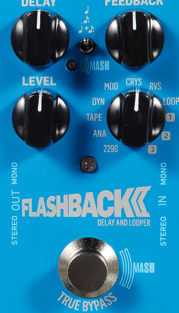 TC Electronic FLASHBACK 2 DELAY Legendäres Delay-Pedal mit bahnbrechendem MASH-Fussschalter, Kristal