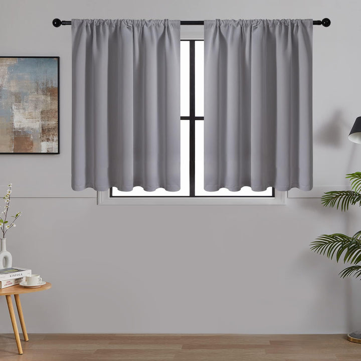 MRTREES Scheibengardinen Blickdicht Kurz Modern Fenster Küche Wohnmobil Bistrogardine 2er Set H 45 x