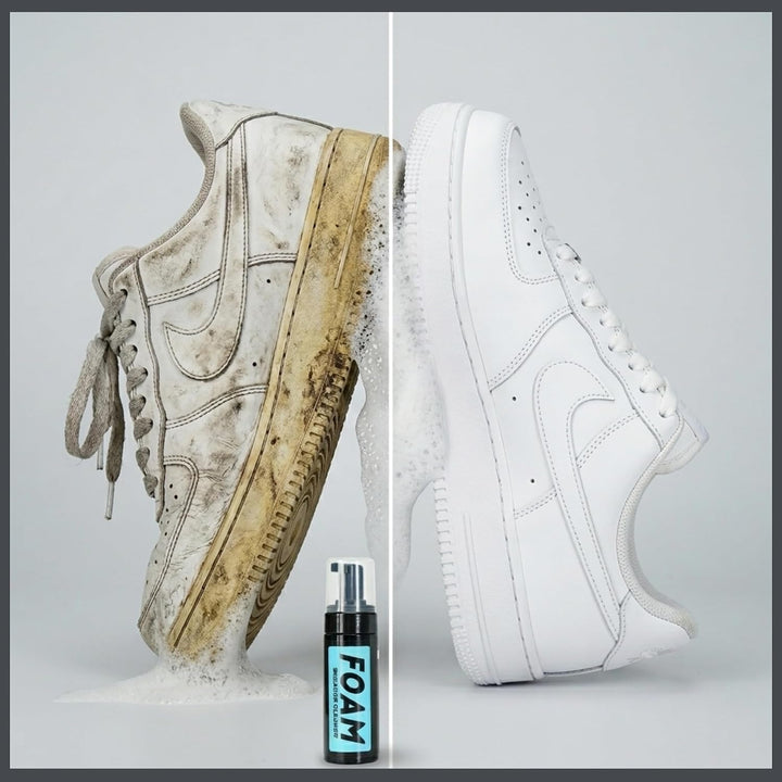 Sneaker Reiniger Set mit Bürste, Schaumreiniger (150 ml) und Mikrofasertuch, für Leder, Canvas und a