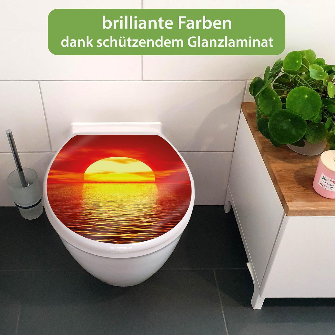 banjado Toilettendeckel mit Absenkautomatik 44,5x37cm - Soft Close Toilettensitz - WC Sitz mit Absen