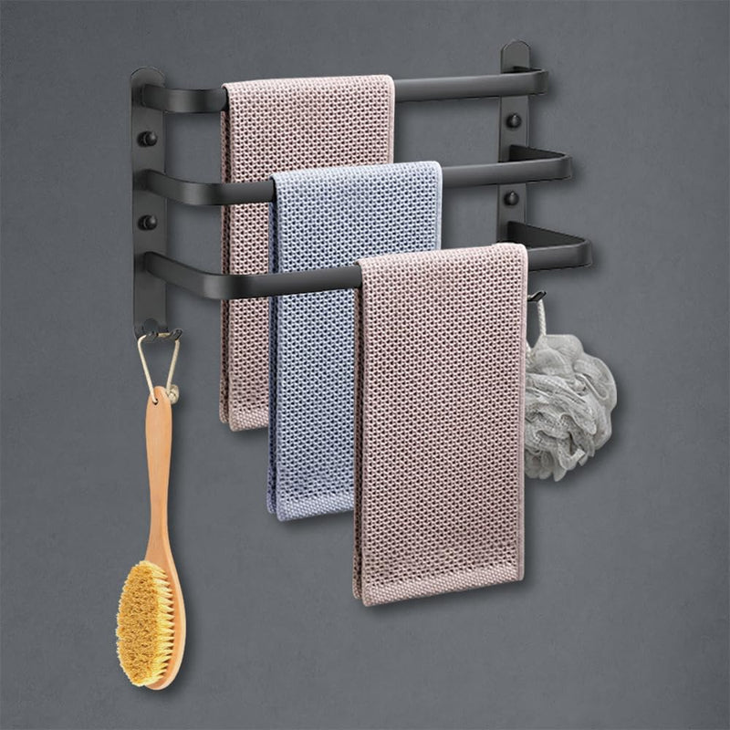 HONPHIER Handtuchhalter Bad 3 Tier Handtuchstange Badezimmer Aluminium Wand-handtuchhalter Handtuchh
