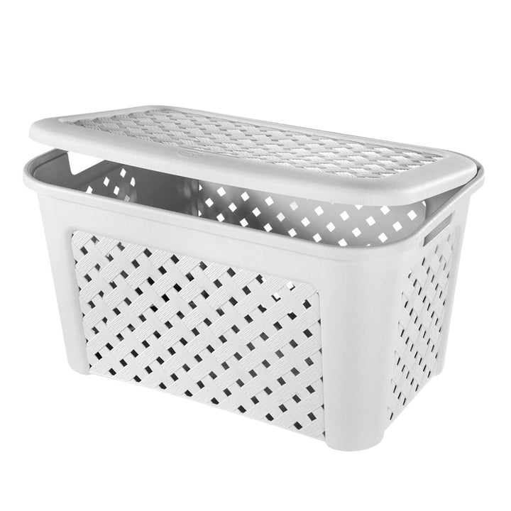 Tontarelli Wäschekorb Arianna Bianco Breit, Bianco Breit