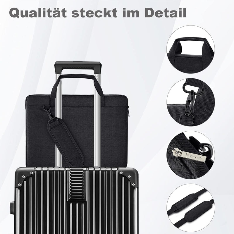 Voova Laptoptasche 360°Schutz 13 14 15,6 16 17 17,3 Zoll, Wasserdicht Stossfest Umhängetasche, mit S