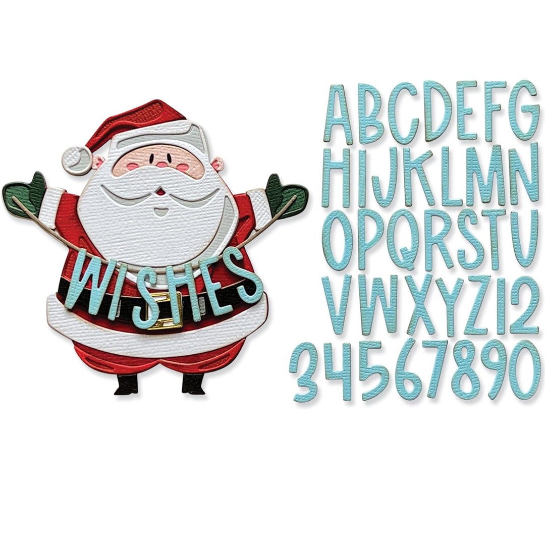 Sizzix Thinlits Set 49er-Pack Santa Greetings Colorize von Tim Holtz | 666338 | Hauchdünne Stanzform