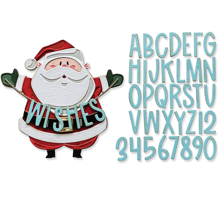 Sizzix Thinlits Set 49er-Pack Santa Greetings Colorize von Tim Holtz | 666338 | Hauchdünne Stanzform