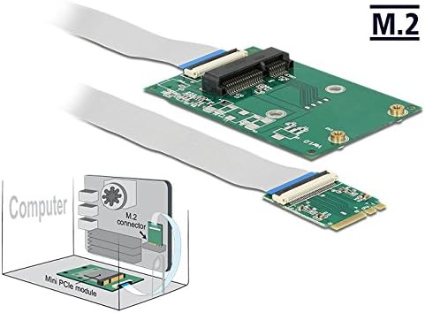 DELOCK Konverter M.2 Key A+E Stecker > 1 x Mini PCIe Slot Half Size/Full Size mit flexiblem Kabel