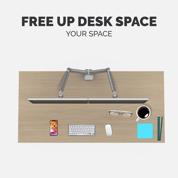 Fellowes Monitor Halterung 2 Monitore bis je 32 Zoll (81,28 cm), Platinum Series Monitor Arm mit Gas