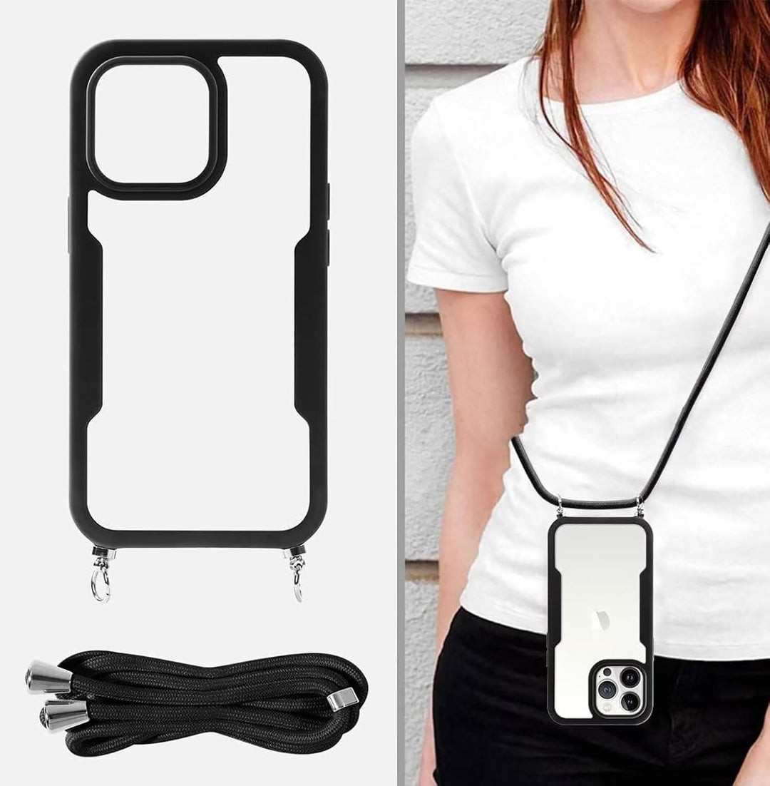 FERLAN Handykette für iPhone 11 Hülle mit Band,Transparent 360 Grad Rundumschutz Schutzhülle mit Int