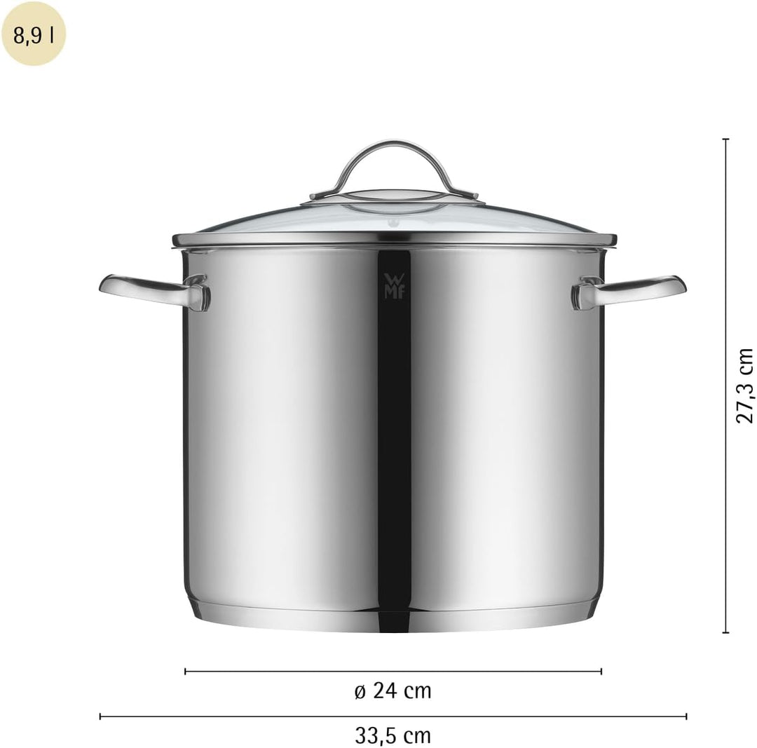 WMF Provence Plus Gemüse- Suppentopf Induktion 24cm, Glasdeckel, Kochtopf gross 8,8l, Cromargan Edel