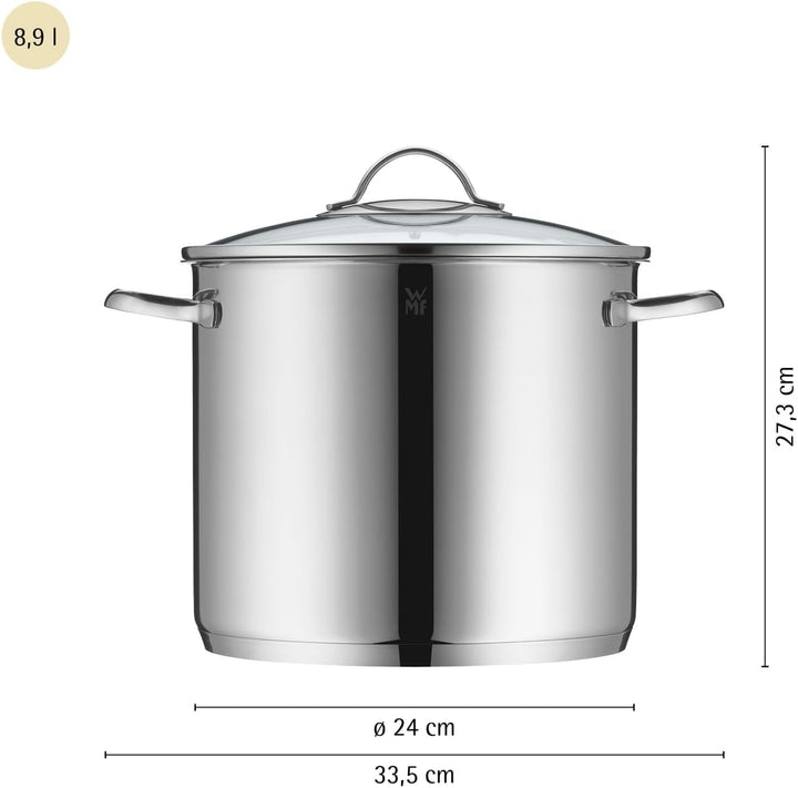 WMF Provence Plus Gemüse- Suppentopf Induktion 24cm, Glasdeckel, Kochtopf gross 8,8l, Cromargan Edel