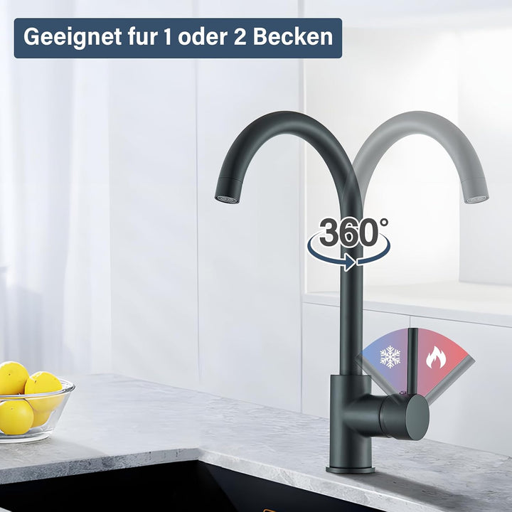 Niederdruck Armatur Küche Schwarz Hevenaov Küchenarmatur Niederdruck 360 ° Drehbare Edelstahl Nieder