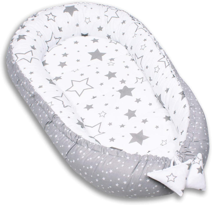 PaLulli Babynest Babynestchen 50x90 cm Babykokon, 2seitig, 100% Baumwolle, Nestchen für Babybett, Ku