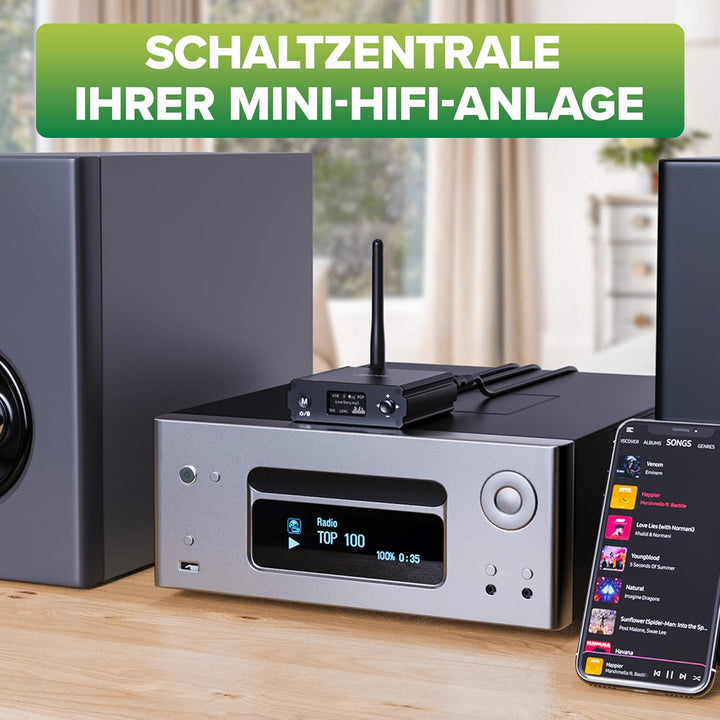 InLine Bluetooth 5.1 HiFi Audio Receiver, Empfänger, USB-C, Cinch Stereo, optischer Toslink Anschlus