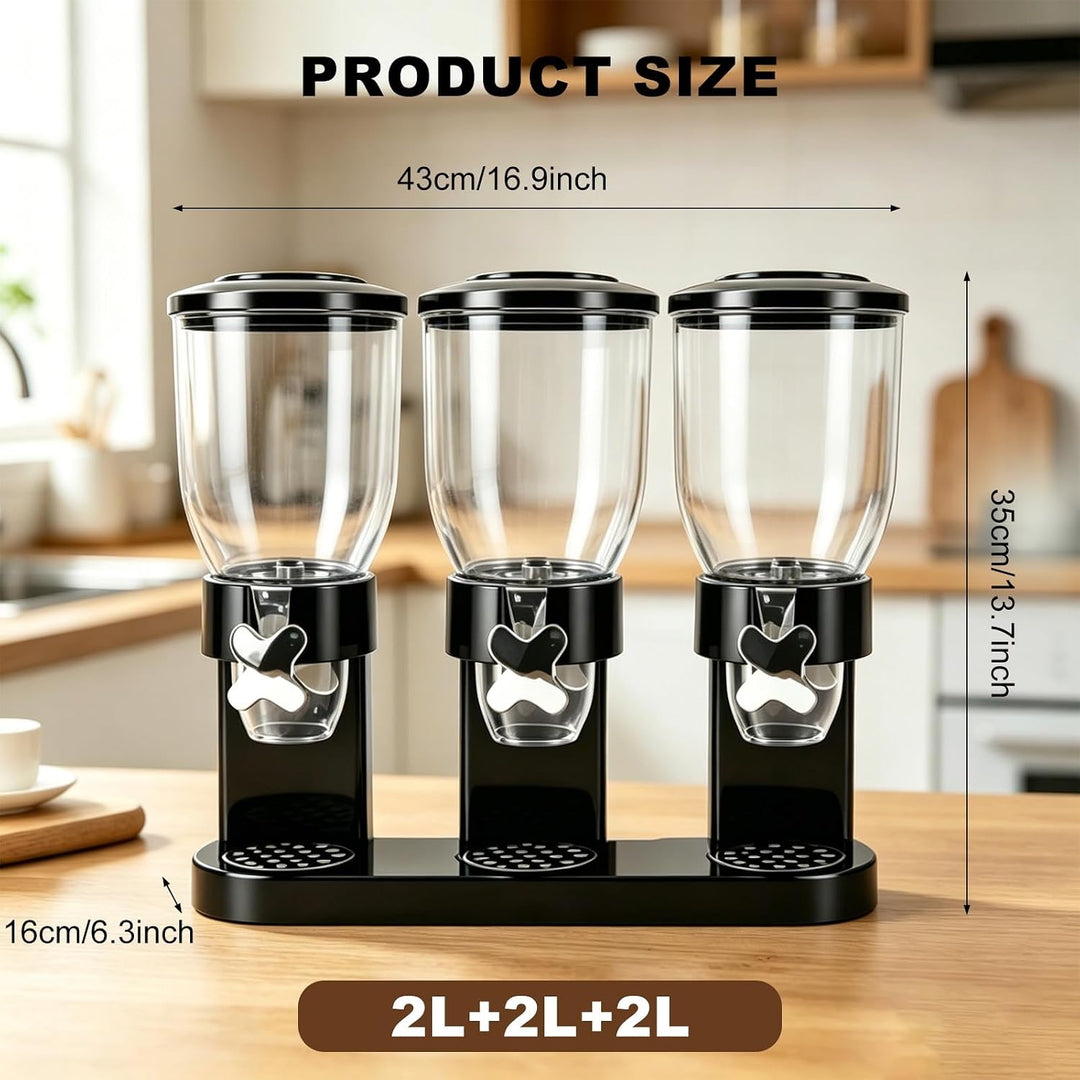 Cereal Dispenser Countertop, 2L Lebensmittelspender, Müslispender Luftdichte Behälter für Müsli, Rei