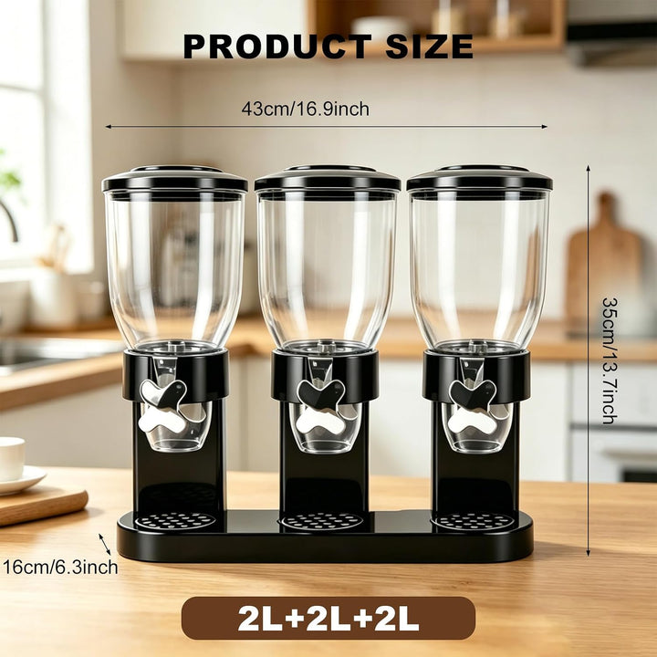 Cereal Dispenser Countertop, 2L Lebensmittelspender, Müslispender Luftdichte Behälter für Müsli, Rei