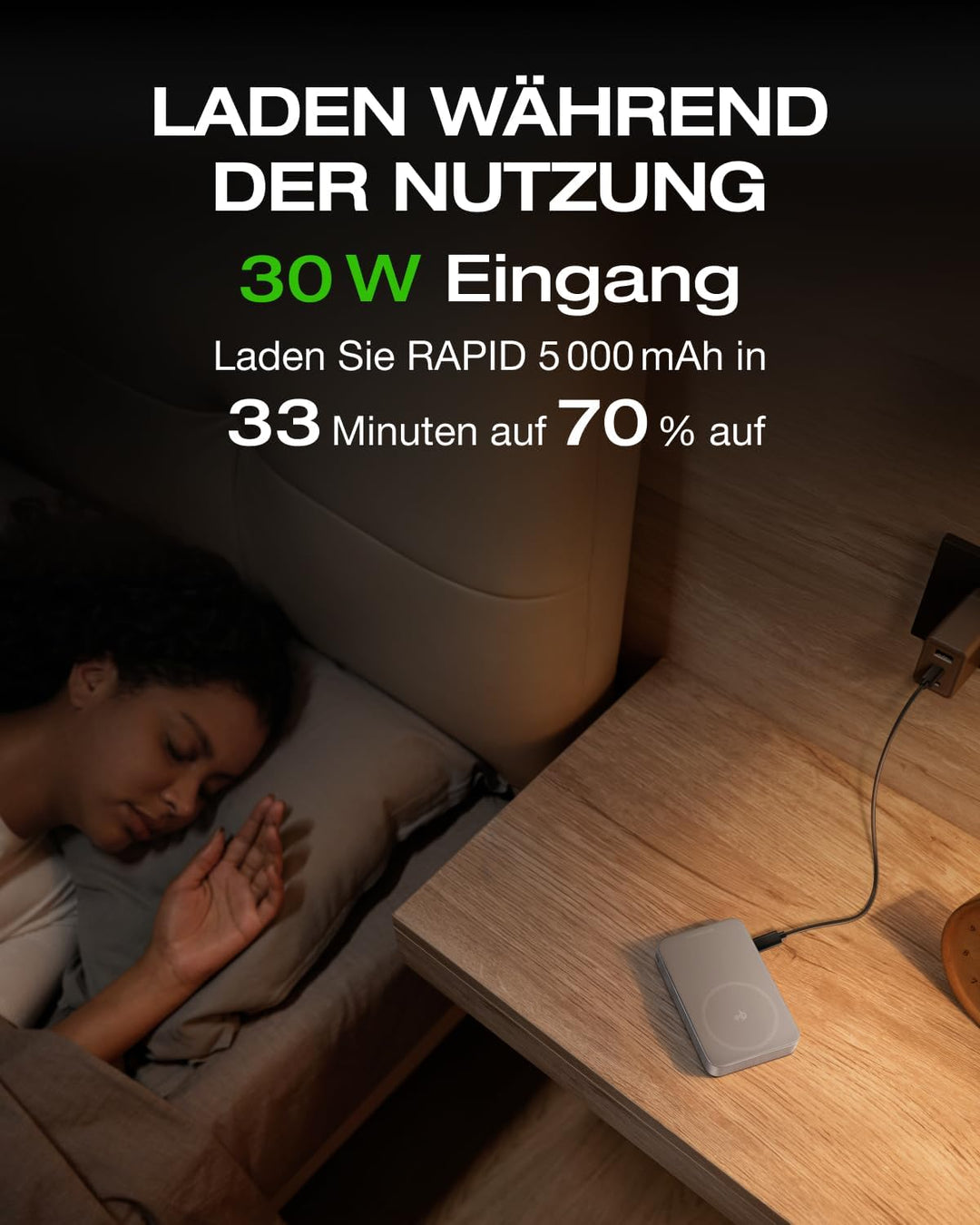 EF ECOFLOW Qi2 Magsafe Powerbank 5000mAh 30W mit USB-C-Kabel, Magnetische Power Bank Kabelloses Trag