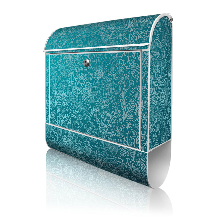 banjado Design Briefkasten 38,5x46,5x13cm & 2 Schlüssel - Briefkasten Stahl Weiss mit Zeitungsfach p
