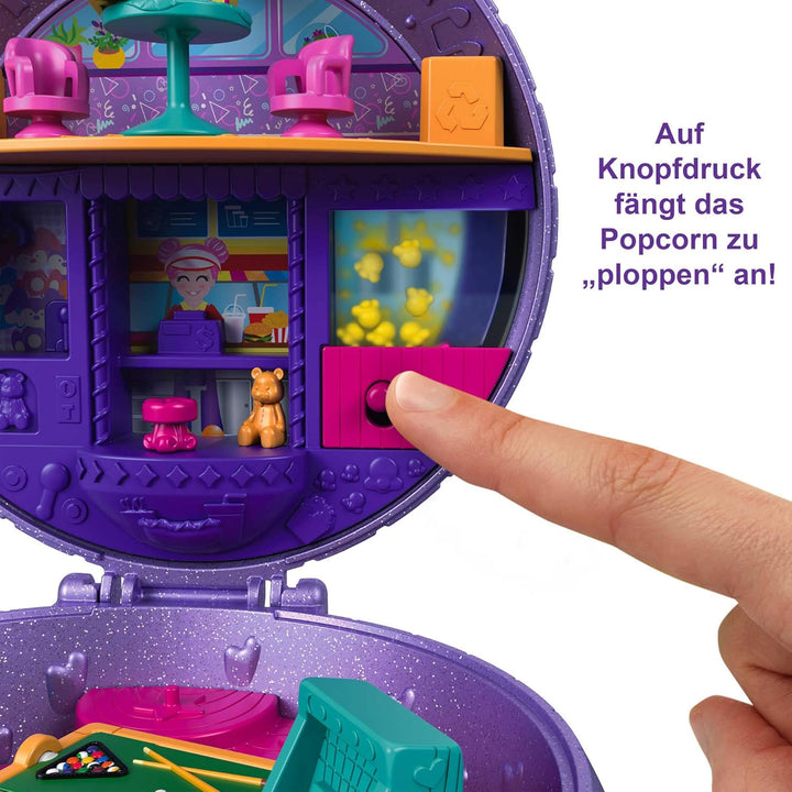 Polly Pocket HCG24 - Skating Spielset, Disco-Thema, 2 Micro-Puppen, 15 Zubehörteile, 1 Modestück, Po
