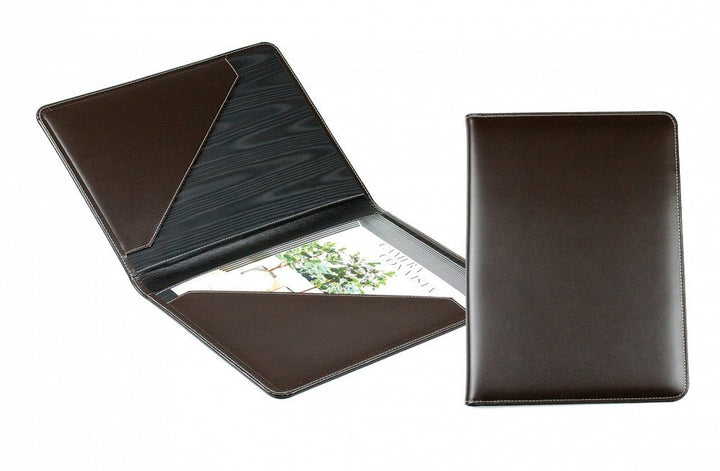 DELMON VARONE - Personalisierbare Urkundenmappe DIN A4 aus Cambridge Top Grain Leder braun, Dokument