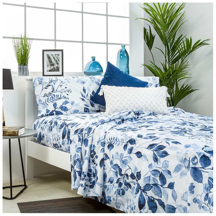 COTTON ARTean Bettwäsche-Set, Blau, für 90 x 190/200 cm, hypoallergen. Cama 90 X 190/200 Blau