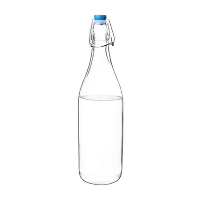 Olympia-Glasflaschen mit Stopfen, 1 Liter/35 oz (6er-Pack), klare, sichere Klappdeckel – für Wasser,