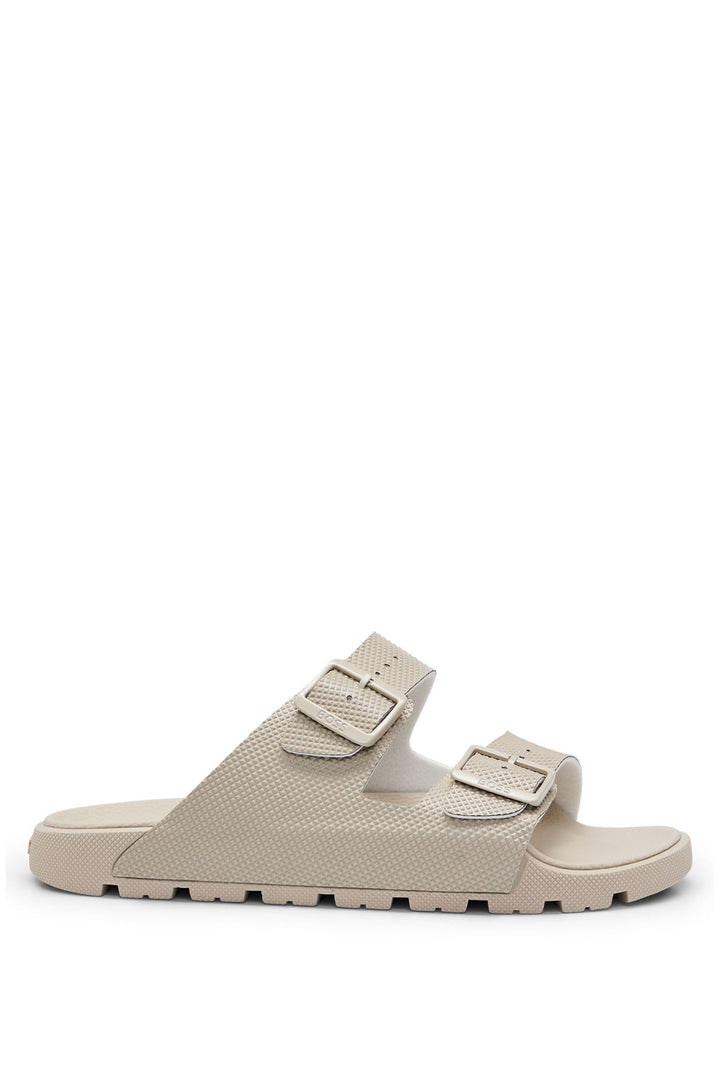BOSS Herren Surfley Sand Sandalen mit zwei Riemen und strukturiertem Obermaterial Grösse 35 EU Light