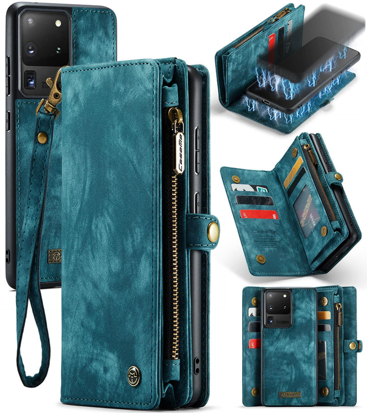 für Galaxy S20 Ultra Hülle, Stossfest Kartenfach Magnetisch Abnehmbare Tasche Handyhülle für Samsung