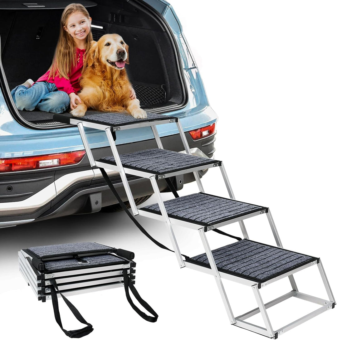 Extra breite 50,8 cm Faltbare Hunderampe für grosse Hunde, tragbare Aluminium-Haustierrampe mit Ruts