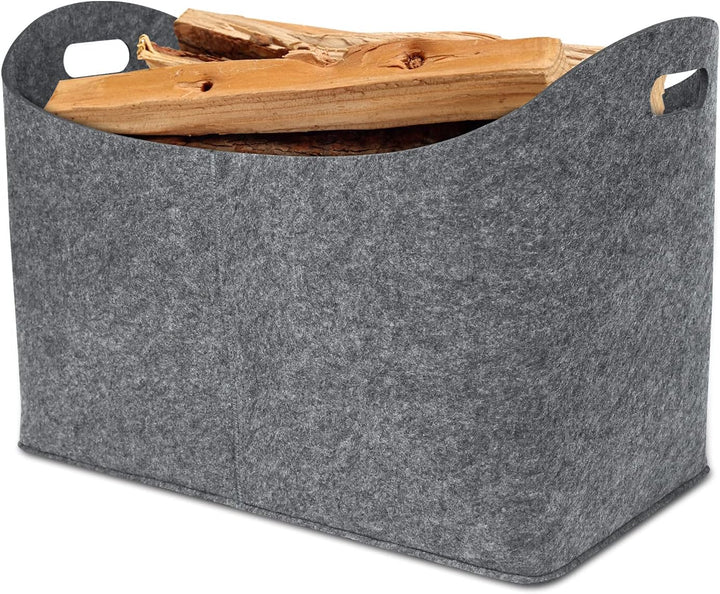 Froadp 2 Stück Filztasche Filzkorb für Kaminholz Einkaufstasche aus Filz Multifunktionale Filztasche