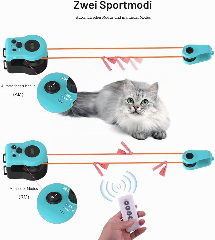 Interaktives Katzenspielzeug Drei-Anker-Design,Katzenspielzeug Selbstbeschäftigung Automatische/Fern