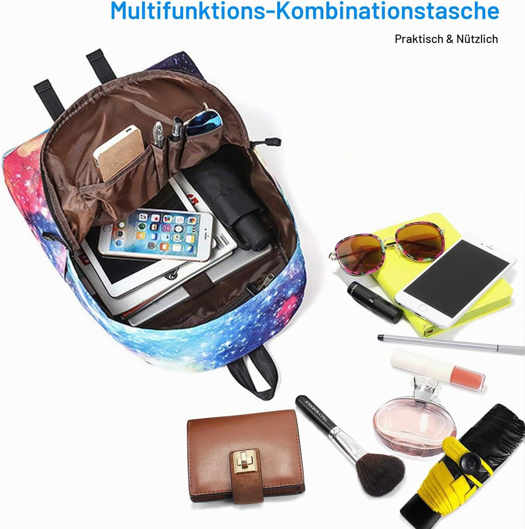 FANDARE Kinderrucksack Schulranzen Schulrucksack Galaxy Schultasche Junge Mädchen Rucksäcke Schulran