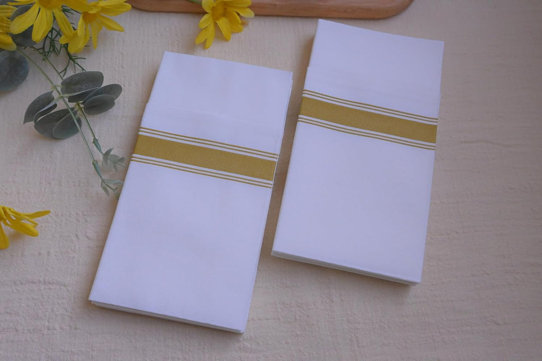 DADAWU Einweg-Servietten, Stoff, wie mit integrierter Bestecktasche, Hochzeit, Party, Leinengefühl,