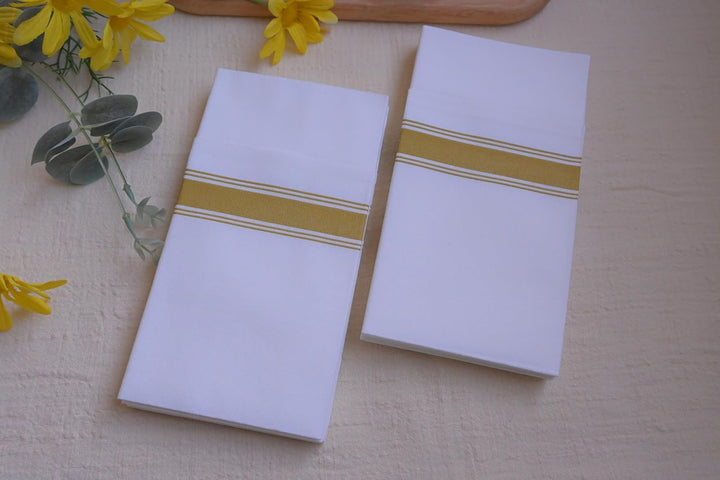 DADAWU Einweg-Servietten, Stoff, wie mit integrierter Bestecktasche, Hochzeit, Party, Leinengefühl,