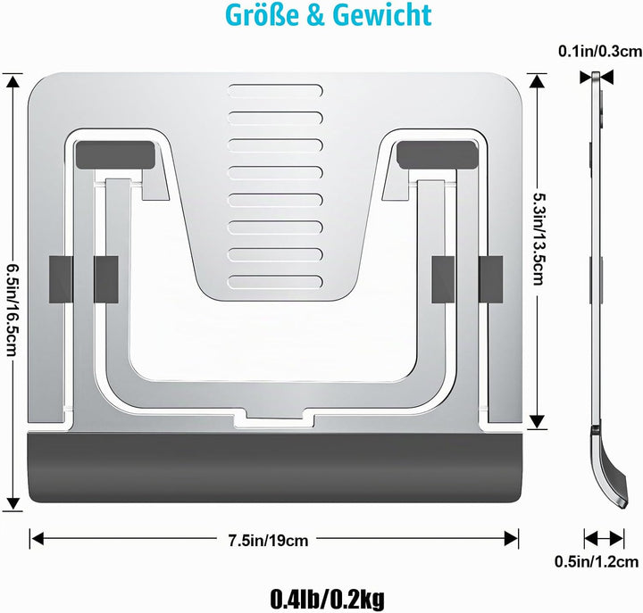 SHUOSUO Tablet Ständer Verstellbar &amp; Faltbar, Schlank Tragbarer Aluminium Tablet Halterung Halter Ti