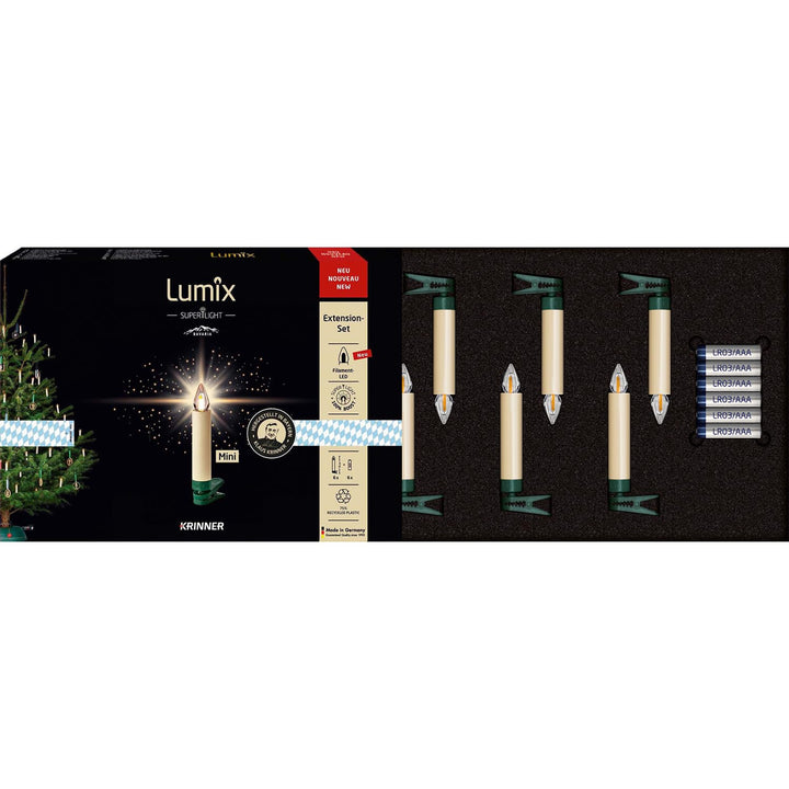 Lumix® SuperLight Bavaria Mini kabellose LED Christbaumkerzen Weihnachtsbaumkerzen 6er Erweiterungs-