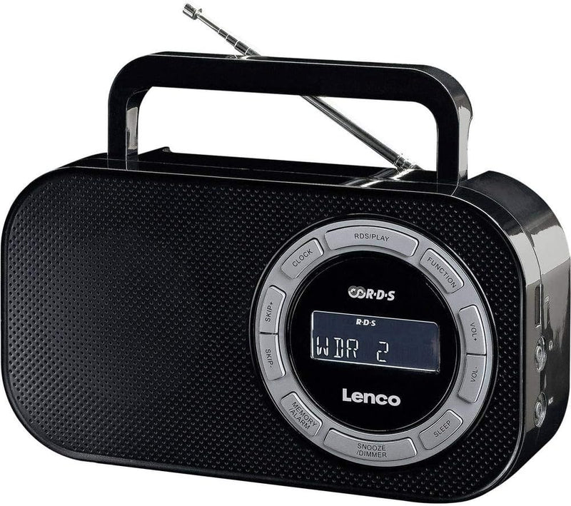 Lenco PR2700 Radio (tragbar, Analog, FM, LCD, Schwarz, Zumbador)