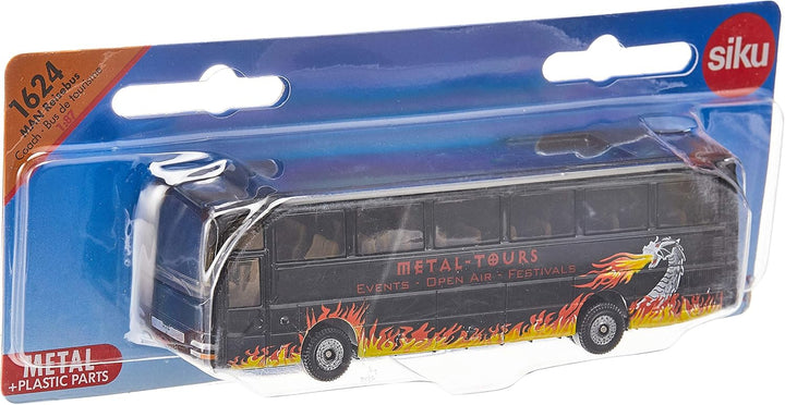 siku 1624, MAN Reisebus, Metall/Kunststoff, Schwarz, Spielzeugauto für Kinder, MAN Reisebus