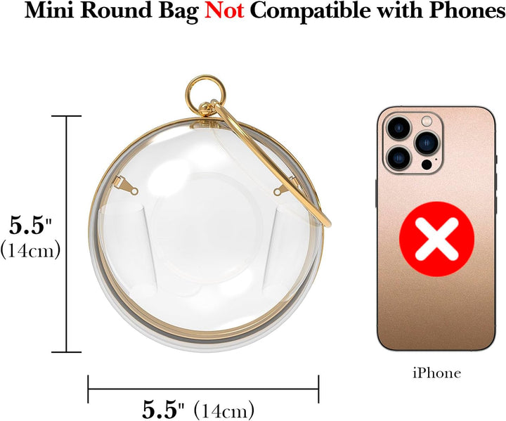 Linkidea Sphere Klare Geldbörse, Acrylbox Abendtasche, Damen Klar Messenger Schultertasche für Party