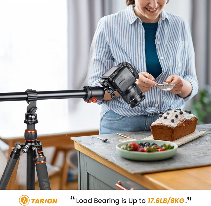 TARION Stativ Auslegearm Kamera Transversal Mittelsäule 57cm mit Stativtasche für 360° Panorama Aufn