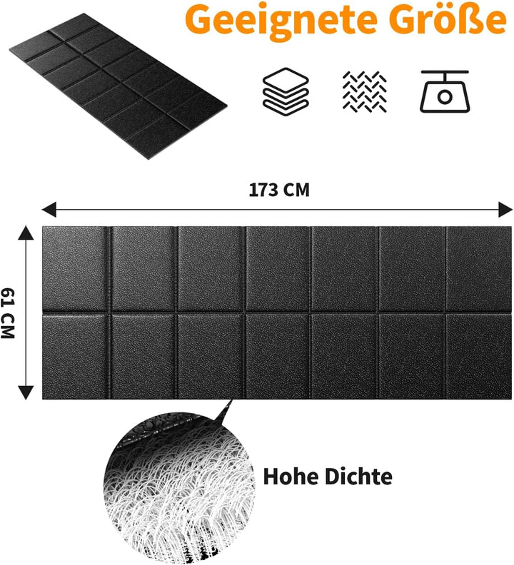 Laufband Matte Schalldämmend 173x61 cm Bodenschutzmatte Laufband, 6 MM Dicke Laufmatte für Heimstudi