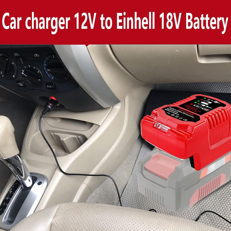 TPDL Car Batterieladegerät für Einhell 18V Power X-Change Akku, Auto-Ladegerät kompatibel mit Einhel