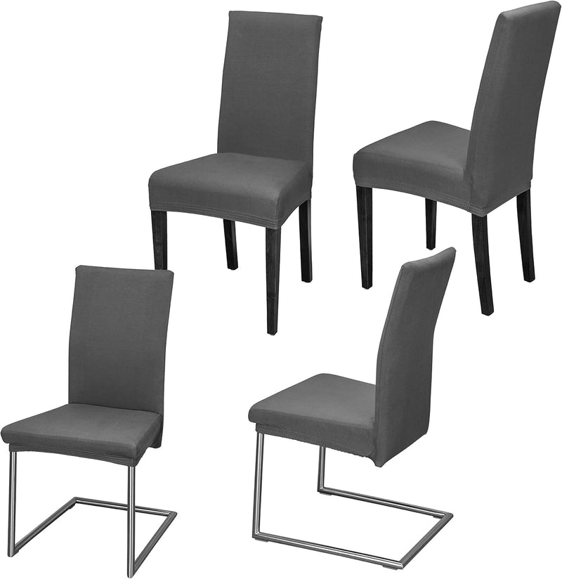 Staboos Stuhlhussen 4er Set - Hohe Elastizität - Stuhlbezug 4er Set - ÖKO TEX Zertifiziert (Dunkelgr