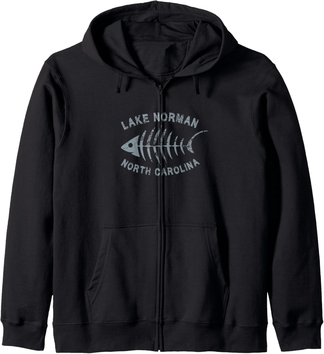 Lake Norman LKN North Carolina Fishbone Gift Distressed Cool Kapuzenjacke
