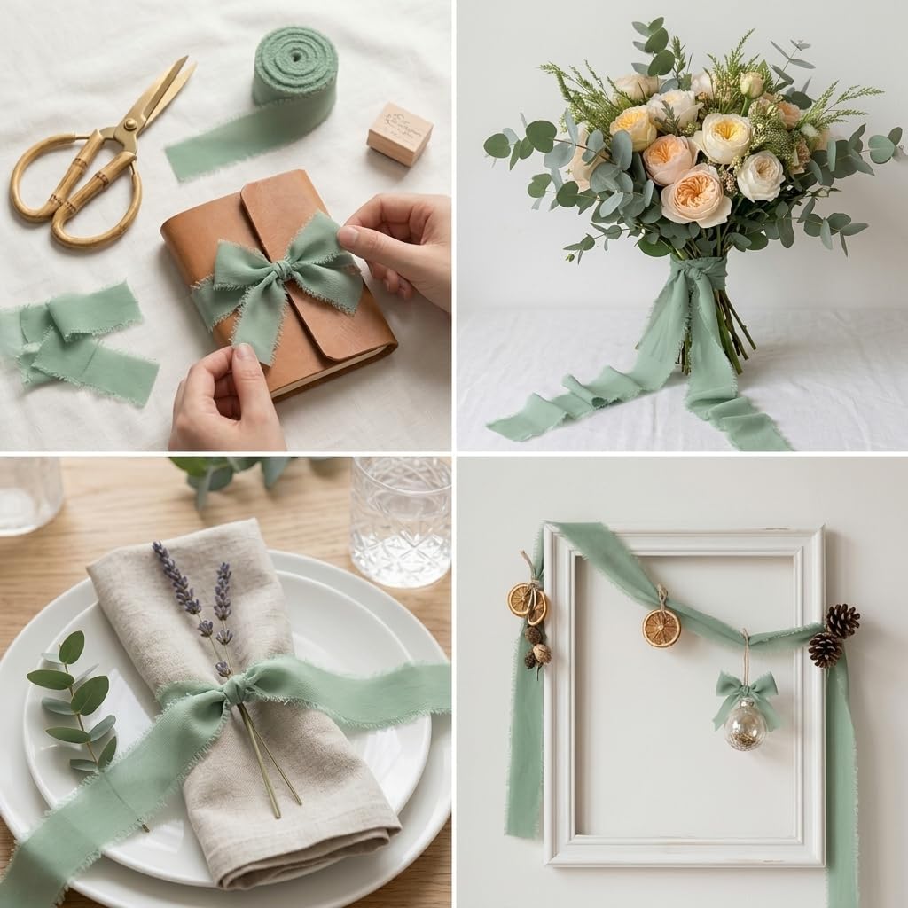 3 Rollen Geschenkband Chiffonband 3,8 cm x 6 m Schleifenband Bänder für Hochzeiten, Festival Crx3-11