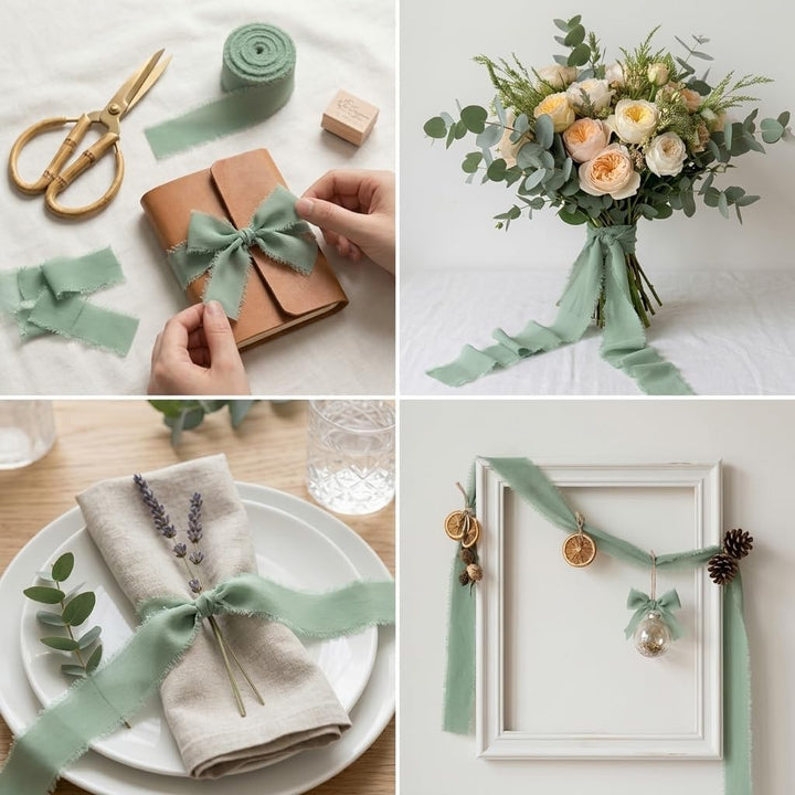 3 Rollen Geschenkband Chiffonband 3,8 cm x 6 m Schleifenband Bänder für Hochzeiten, Festival Crx3-11